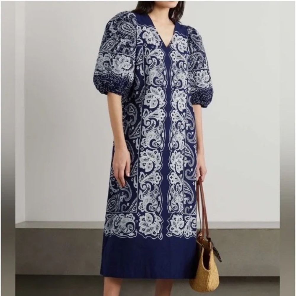 SEA New York Theodora Embroidered Dress Blue